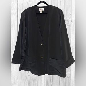 Women’s Vintage Maggie Sweet Black‎ Button Up Shirt Blouse Size 2X